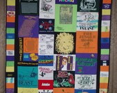 Throw size patchwork quilt made from your Tshirts and other clothing CUSTOM ORDERS