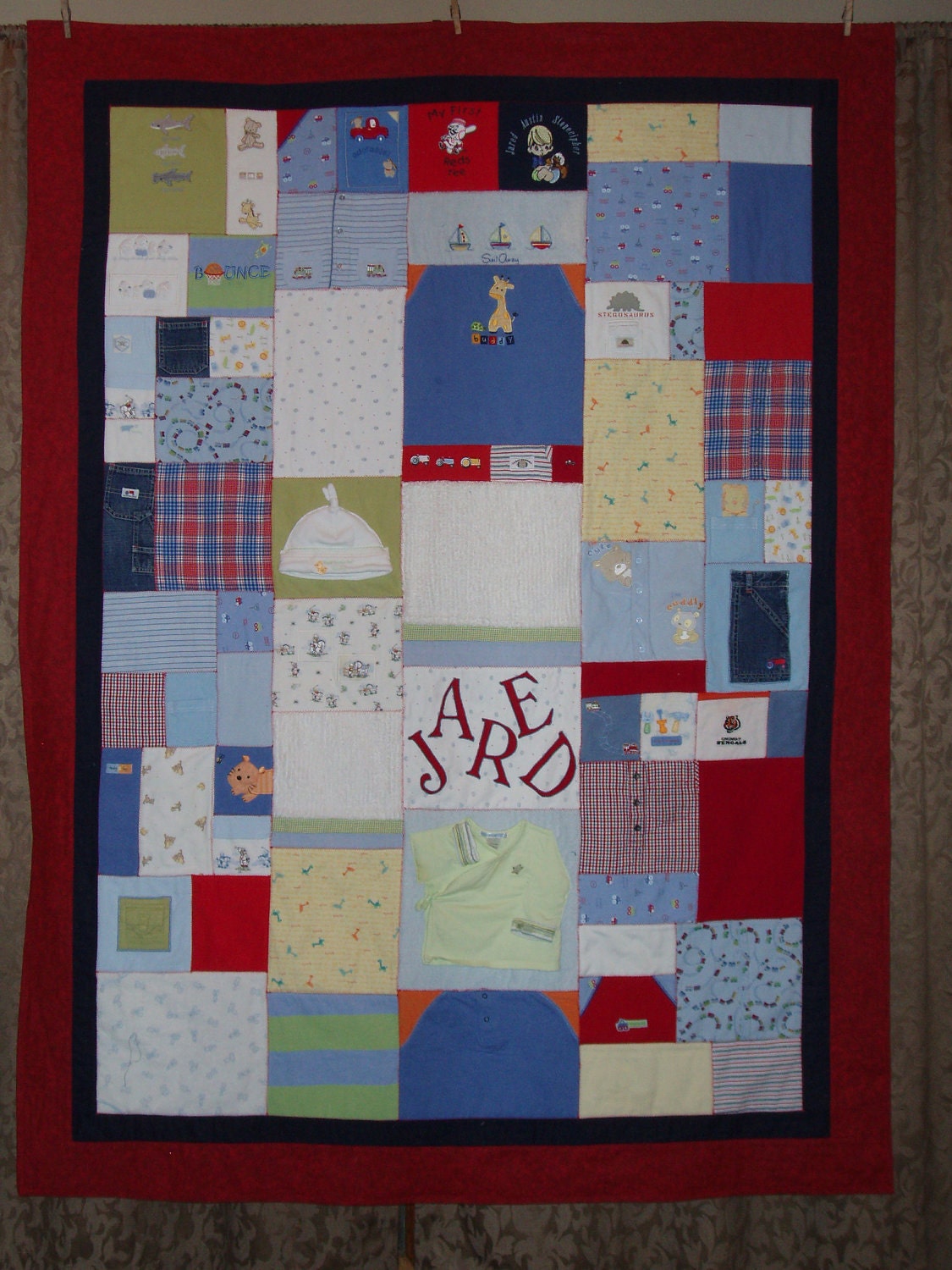 Patchwork Style Quilt made from baby clothing - CUSTOM ORDERS