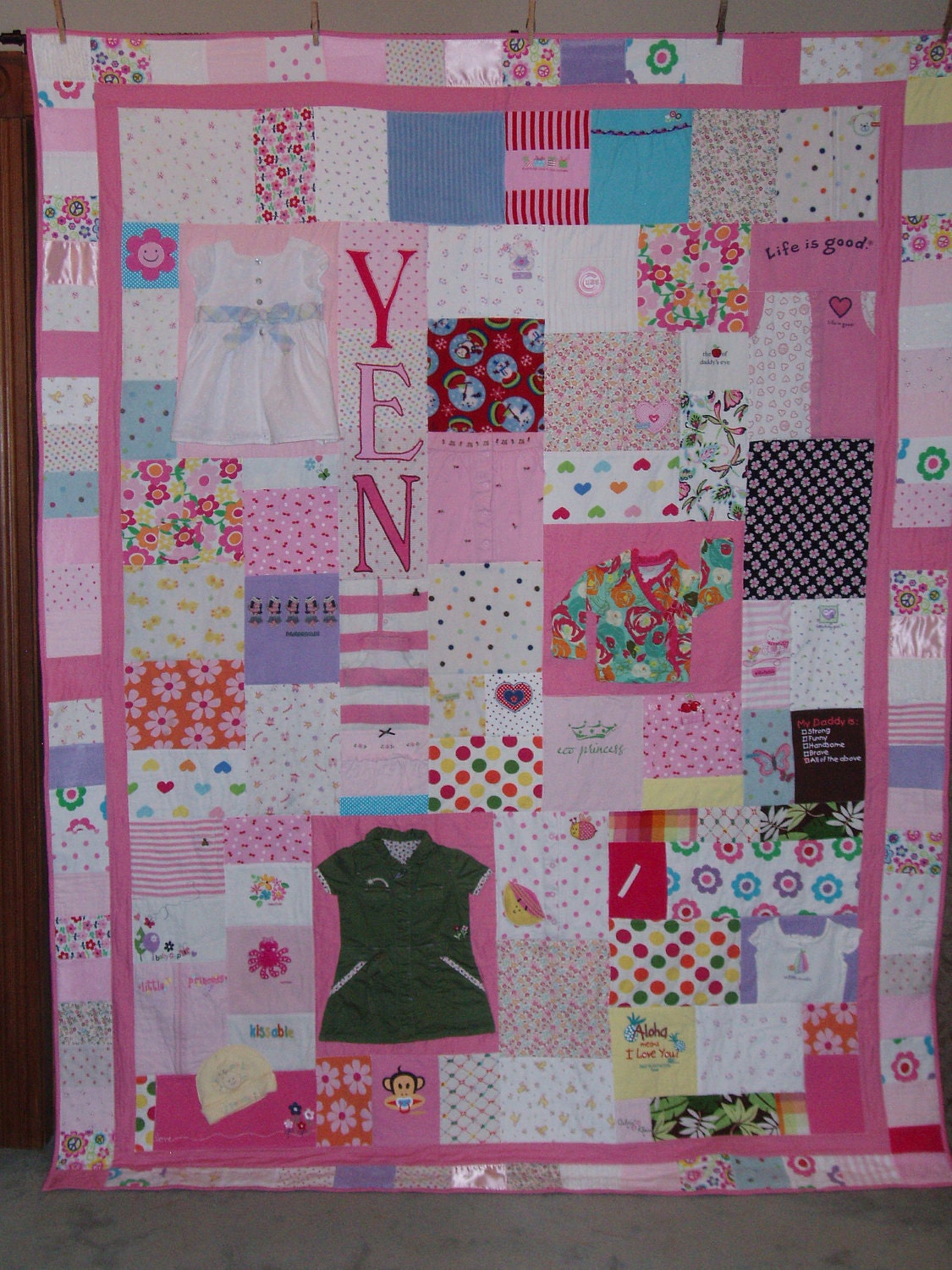 Patchwork quilt made from your clothes, baby items or other material - CUSTOM ORDERS