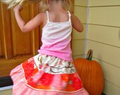 SALE Twirl Skirt -  Ready to Ship - Valori Wells Wrenly Fabrics in Cherry and Mandarin