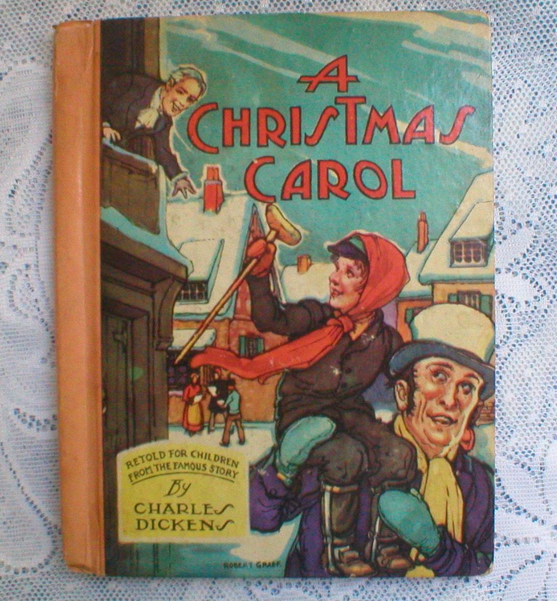 A Christmas Carol Book Charles Dickens Hardback Vintage Antique 1940