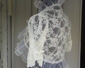 ROMANTIC ivory bridal lace bolero jacket lace shrug wedding shrug wedding bolero wrap victorian bolero bridal shrug