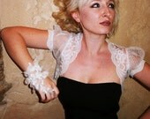 PUEDO SENTIR white bridal lace bolero jacket shrug wrap wedding shrug bridal jacket bridal bolero jacket