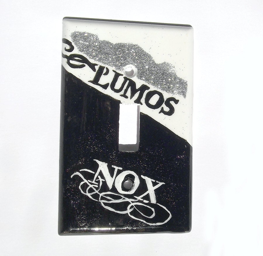 Lumos and Nox Lightswitch Plate Harry Potter Inspired