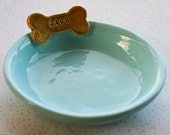 Personalized Dog Bowl Dish - 7 inches - Custom Made to Order