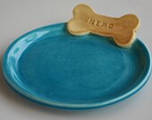 Personalized Dog Bone Dish Plate - 5 3/4 inch - Custom Made to Order