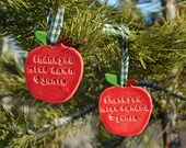 Personalized Teachers Thankyou Juicy Red Delicious Apple Ornament - Custom Made To Order