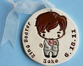 Personalized Ring Bearer Ornament for Wedding Party - Custom Made to Order