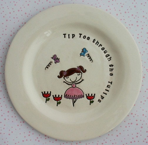 SPECIAL ORDER RESERVED for TaraLF4 - Tip Toe through the Tulips plate - Custom Made to Order