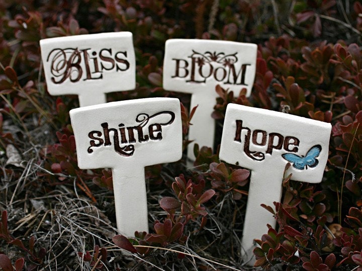 Shhh... Fairies Sleeping - Little Sign Marker Stake for Garden, Plant Pot or Terrarium - Made to Order