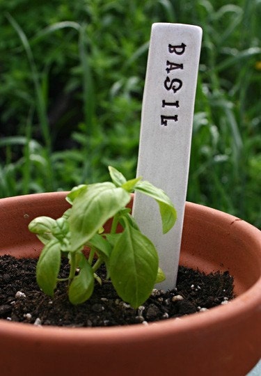 Herb or Vegetable Garden Markers - Pottery Plant Stakes - Custom Made to Order