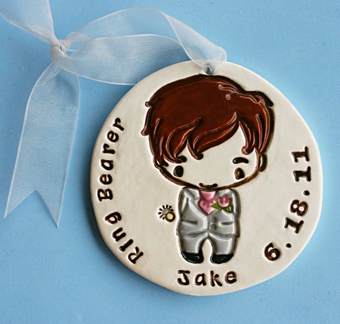 Personalized Ring Bearer Ornament for Wedding Party - Custom Made to Order