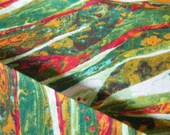 Cyber Cotton Green and Orange Stripe Fabric-- ONE YARD
