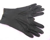 Vintage Black Leather Gloves