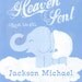 PERSONALIZED Heaven Sent Baby Boy Art Print - blue