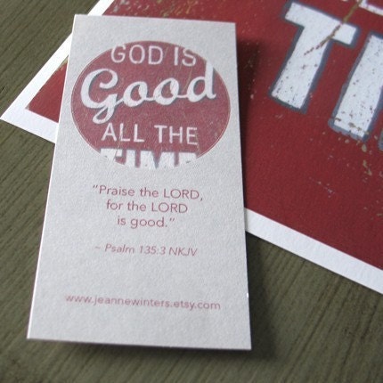 God Is Good All The Time - Red Retro Style Word Art