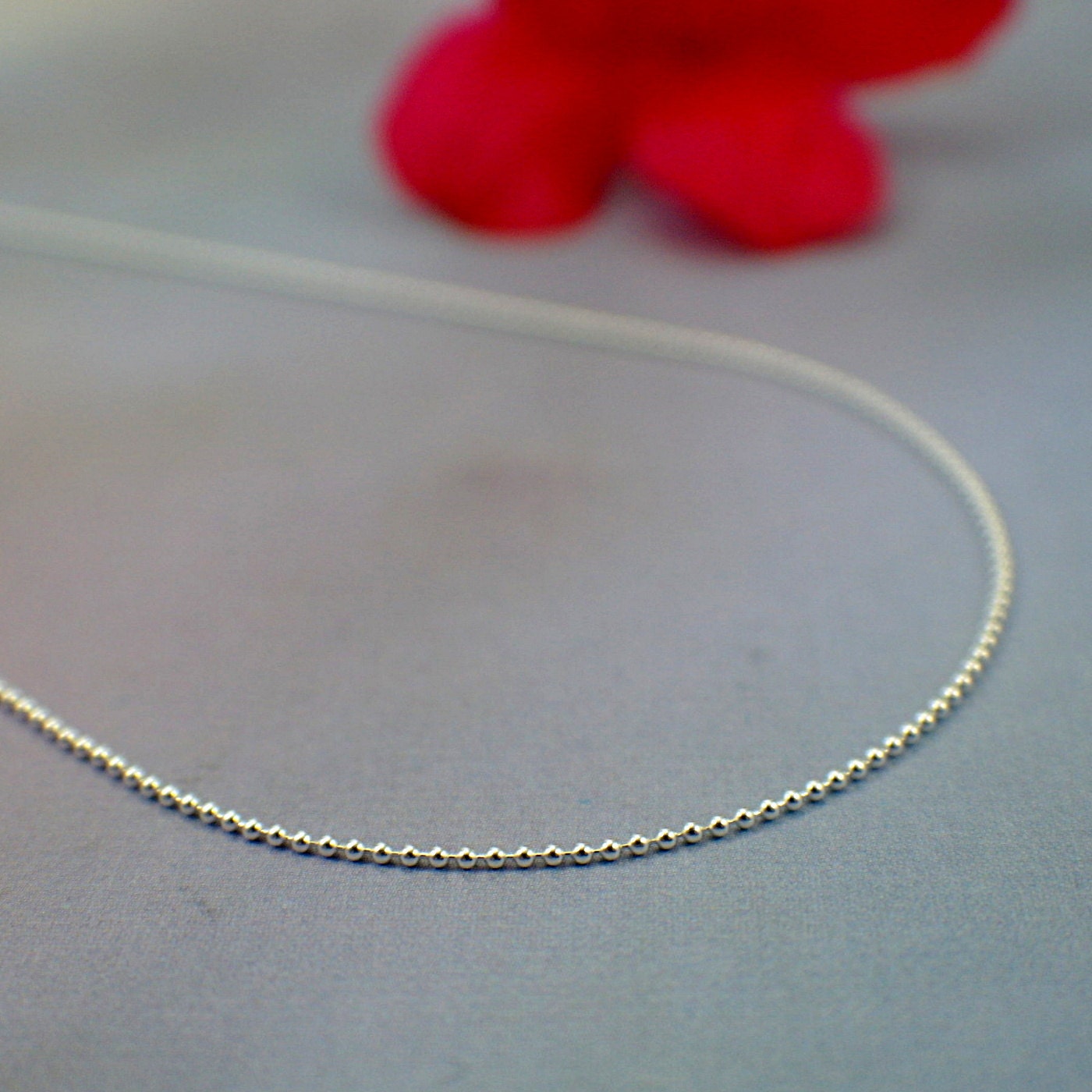 16 inch ball chain sterling silver necklace delicate thin