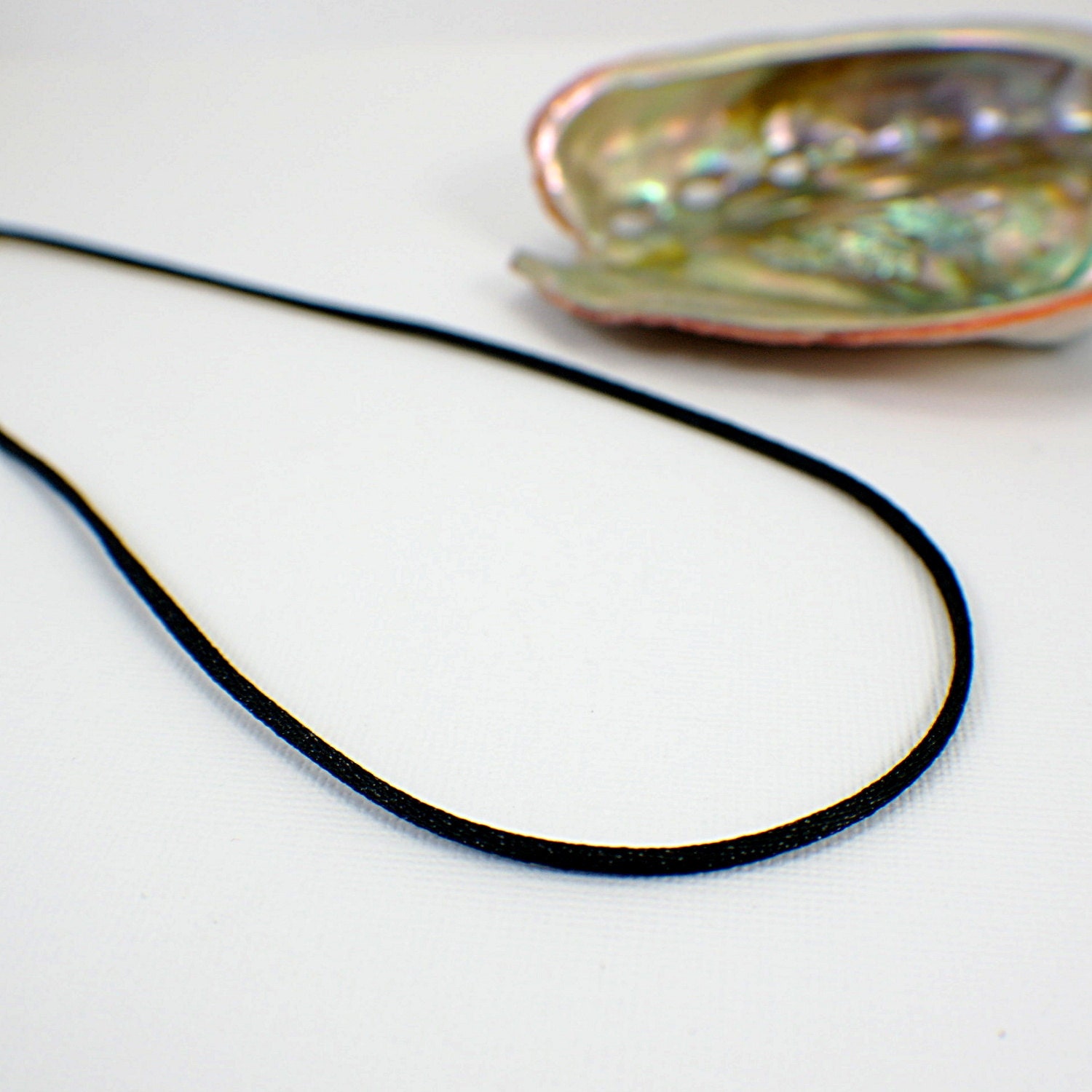 16 inch black satin necklace cord handcrafted single strong