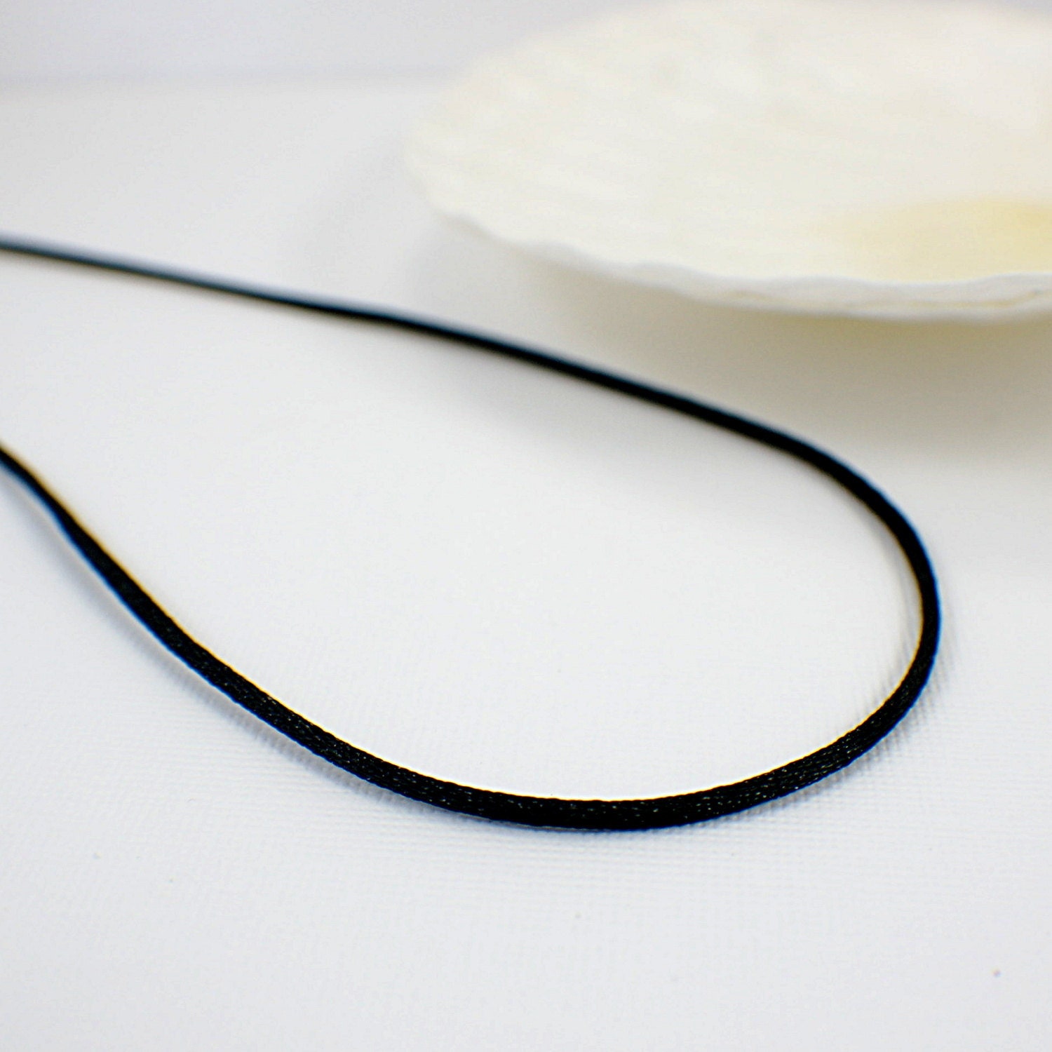 Extra Long black satin necklace cord handcrafted single 28 30 32 34 36 inch length