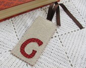 Monogrammed Bookmark - Initial G - Letter G - Teacher Gift - Houndstooth