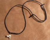 Bobcat claw necklace - real bobcat claw on hand-braided adjustable cord in black, natural, or red-brown