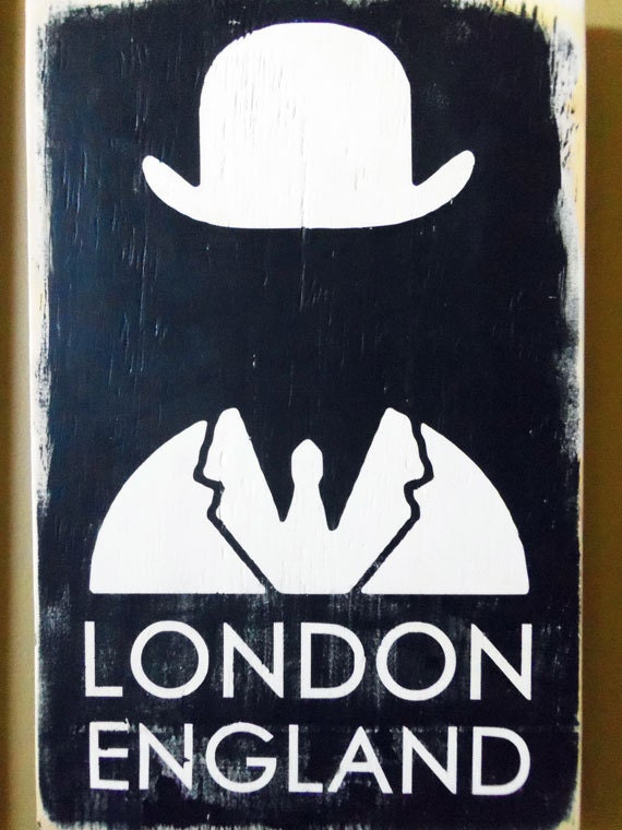 Typography Wall Art- London England Wood Sign