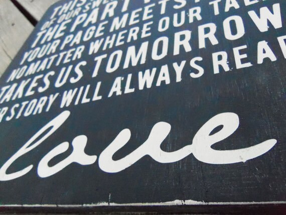 Typography Wood Sign- Our Sweet Little Story Black Wall Decor