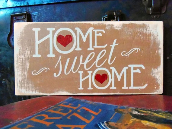 Typography Wood Sign- Home Sweet Home Wall Decor