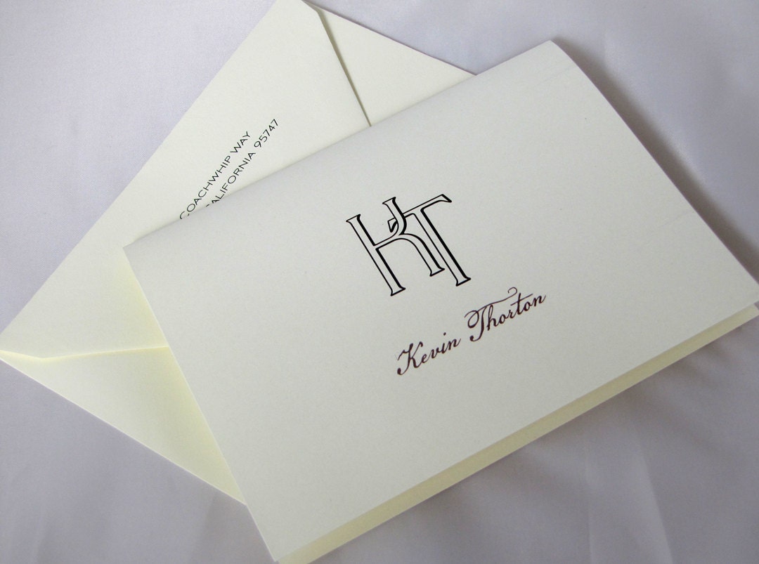 Personalized Monogrammed Stationery Notes GREAT Gift for Men