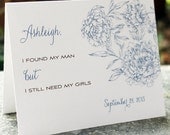 5 Customized Will You Be My Bridesmaid Cards Set of 5