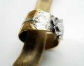 Flower Ring - Brass - Sterling Silver - Fine Silver - OOAK