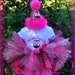 NEW 5 Pc. Set, Cake Smash, Chocolate Pink, Owl Birthday Hat, Onesie, Bloomers, Bib and Tutu,  Sz 6, 9, 12, 18  or 24 mo., by GINGHAM BUNNY