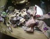 Purple and Ivory Floral Accent Piece