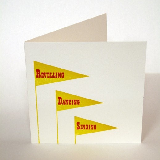 Letterpress Festival Cards - Revelling, Dancing, Singing