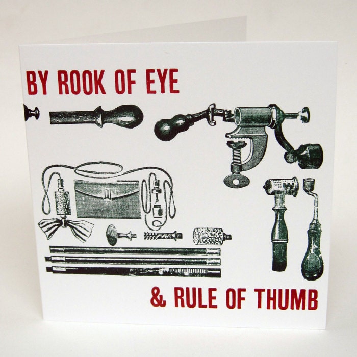 Letterpress Typeset Card - Rook of Eye & Rule of Thumb