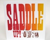Letterpress Woodblock Cards - Saddle Up