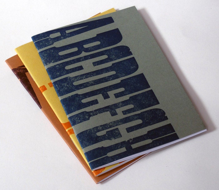 Letterpress Alphabet Notebook Pack of 3