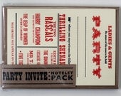 Letterpress Party Invite Notelet Pack