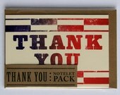 Letterpress Thank You Notelet Pack