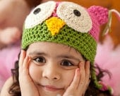 Easy Crochet Pattern for OWL HATS Helmets with Ear Flap - Sizes Newborn/Infant/Child/Adult