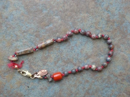 red knotted jasper bracelet