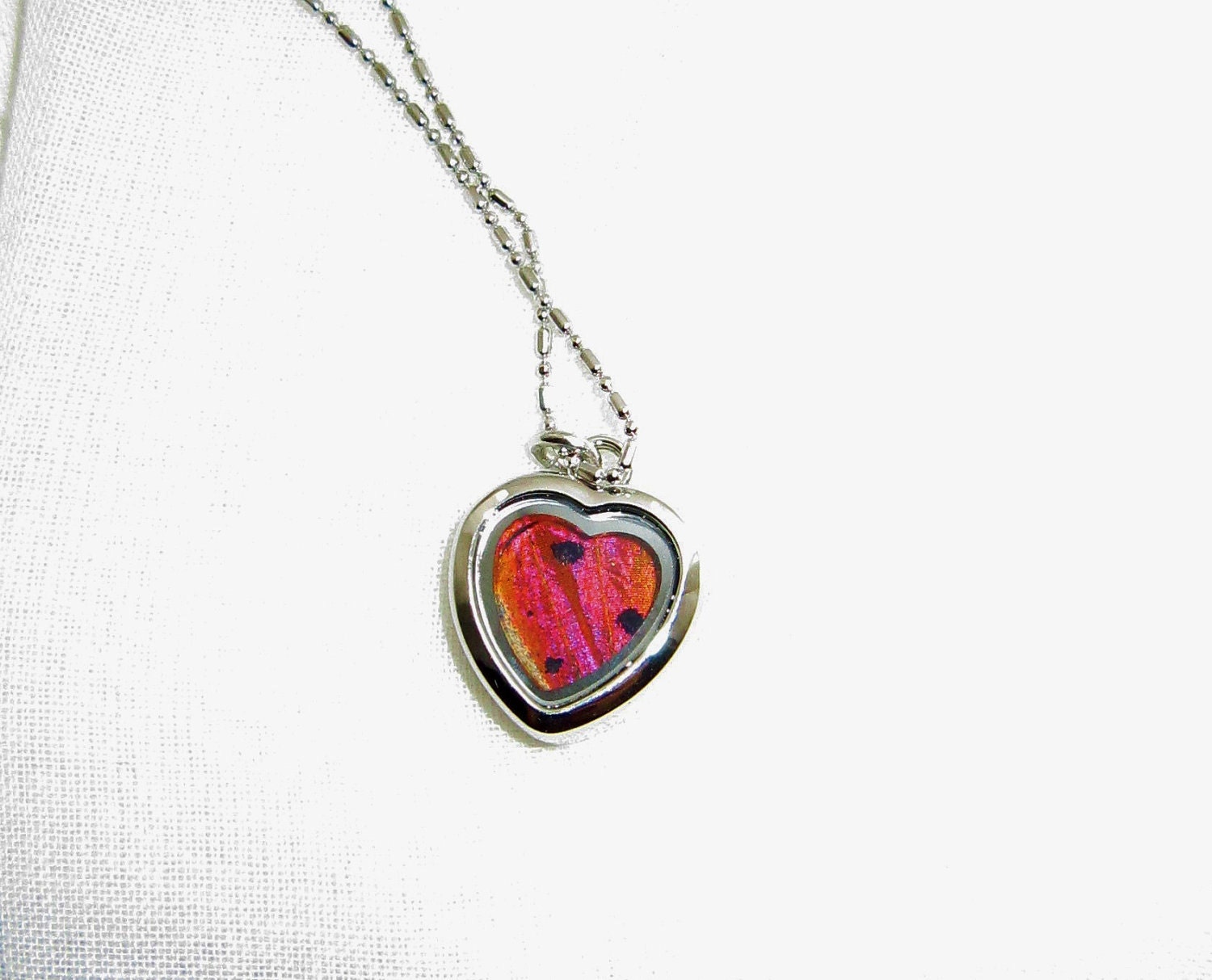 Butterfly Wing Jewelry Real Sunset Moth Wing  Petite Heart Jewelry Mothers Day Butterfly Gift Spring Wedding