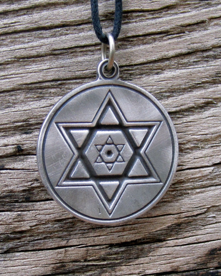 Star of David Pewter Necklace Beautifully Handmade