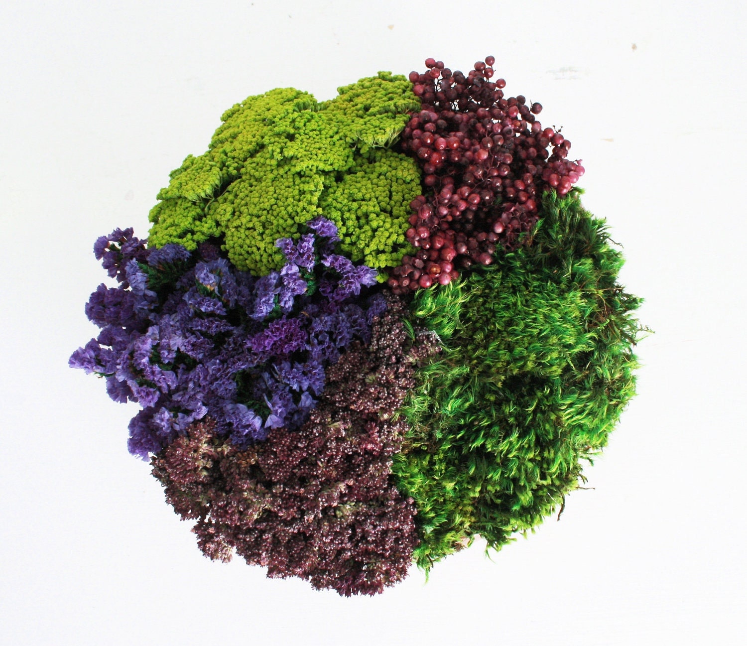 plum garden centerpiece-  as seen in reader's digest- modern dried flower arrangement