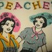 RESERVED Vintage Peaches and Cream Farm Girls Tea Kitchen Towel RESERVED