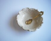 Lotus Bowl  with Carnations and Spoon