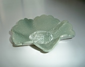 Victorian Green Brocade Wavy Bowl