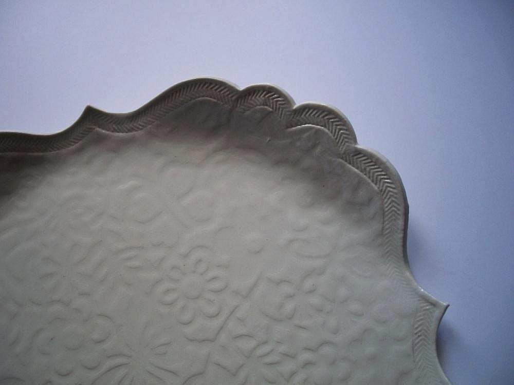 White Butterflies Scallop Plate