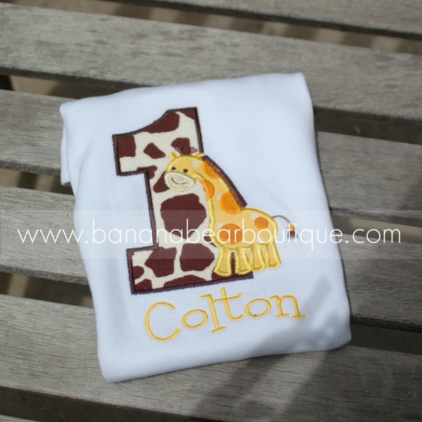 Wild Child Giraffe Birthday Boy Bodysuit or Shirt