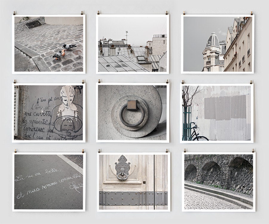 Paris Photography Collection, Gray - French Fine Art Photography Art Prints- Paris Decor, Large Wall Art, Home Decor, Modern Wall Decor